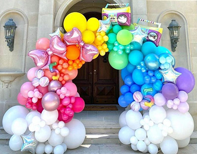 🌈家庭生日派对门口☁七彩虹气球拱门🎈