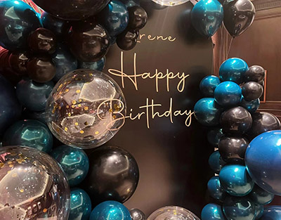 🎂高端大气时尚炫酷的生日派对🍰黑色孔雀蓝气球布置🤵