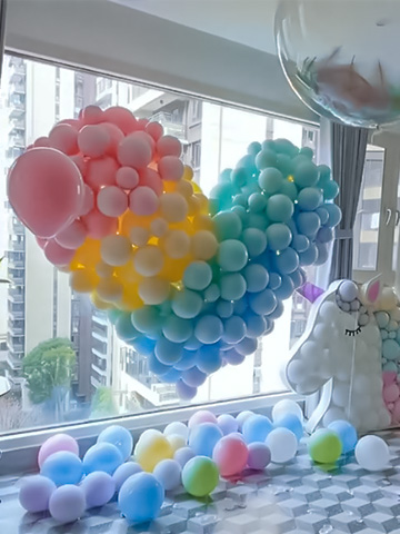送给女朋友的生日惊喜🦄️马卡龙色渐变爱心气球